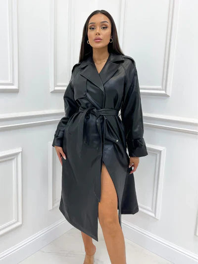 Lillymoda |  Isabelle - Stylischer Mantel mit Taillengürtel
