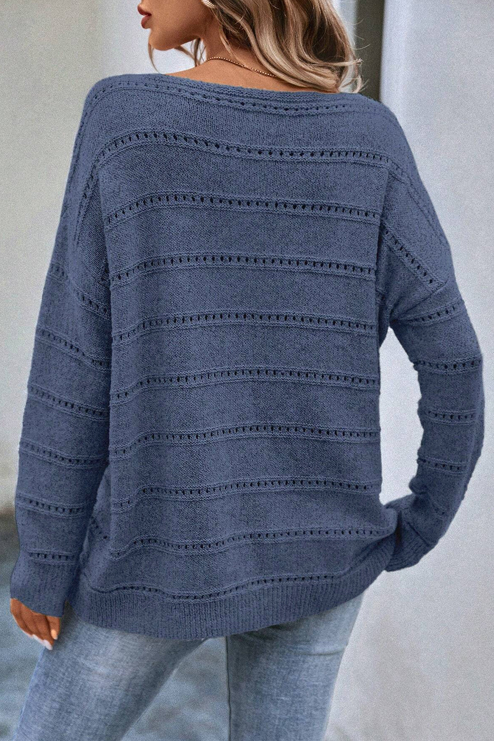Schulterfreier Pullover – Lässiger Strickpullover für Herbst und Winter 2024 - Athina
