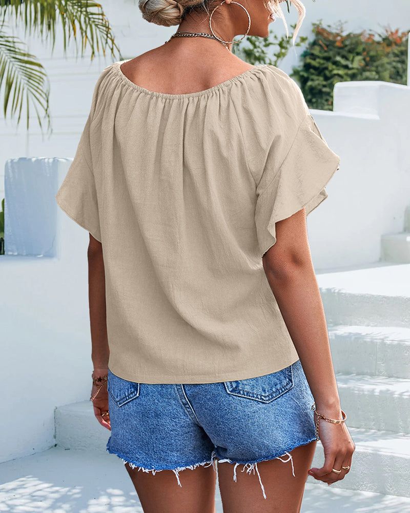 Ima - Moderne bluse med rund hals