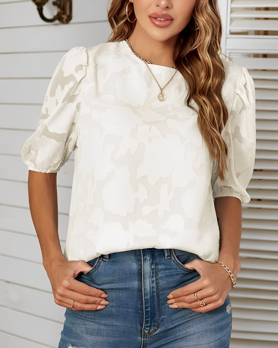 Damen Puffärmel Bluse | 3/4 Ärmel