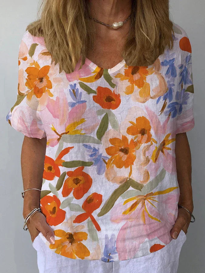 Hemd mit Blumenmuster für Damen | Lässig
