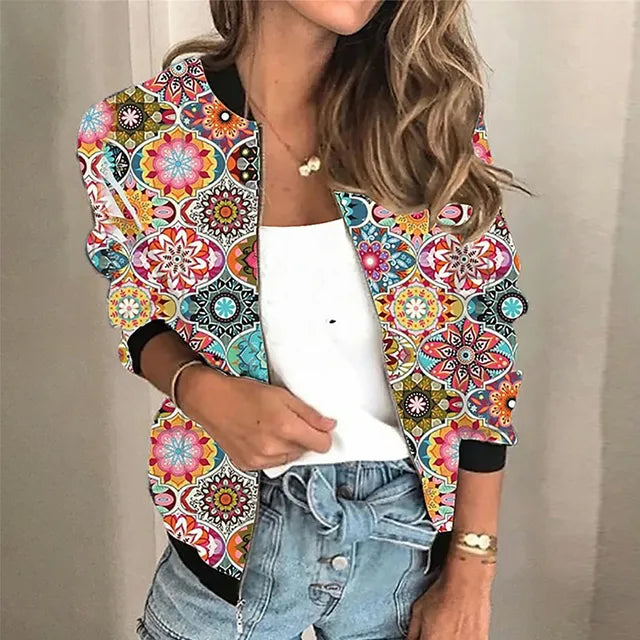Greta | Bedruckte Zip-up-Jacke