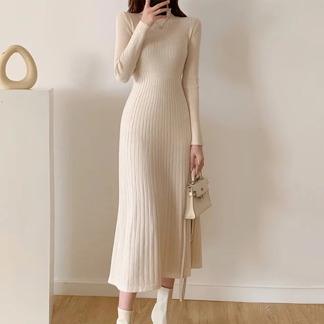 Lillymoda | Elara - Elegantes Langes Strickkleid