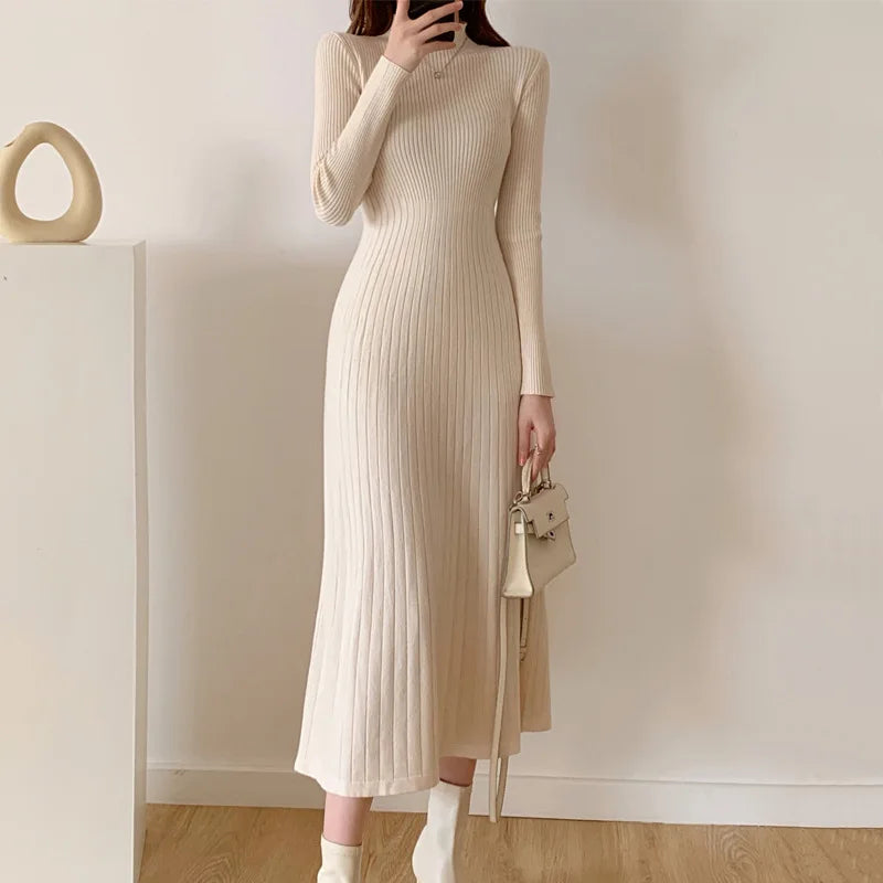 Lillymoda | Elara - Elegantes Langes Strickkleid