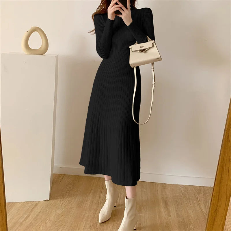Lillymoda | Elara - Elegantes Langes Strickkleid