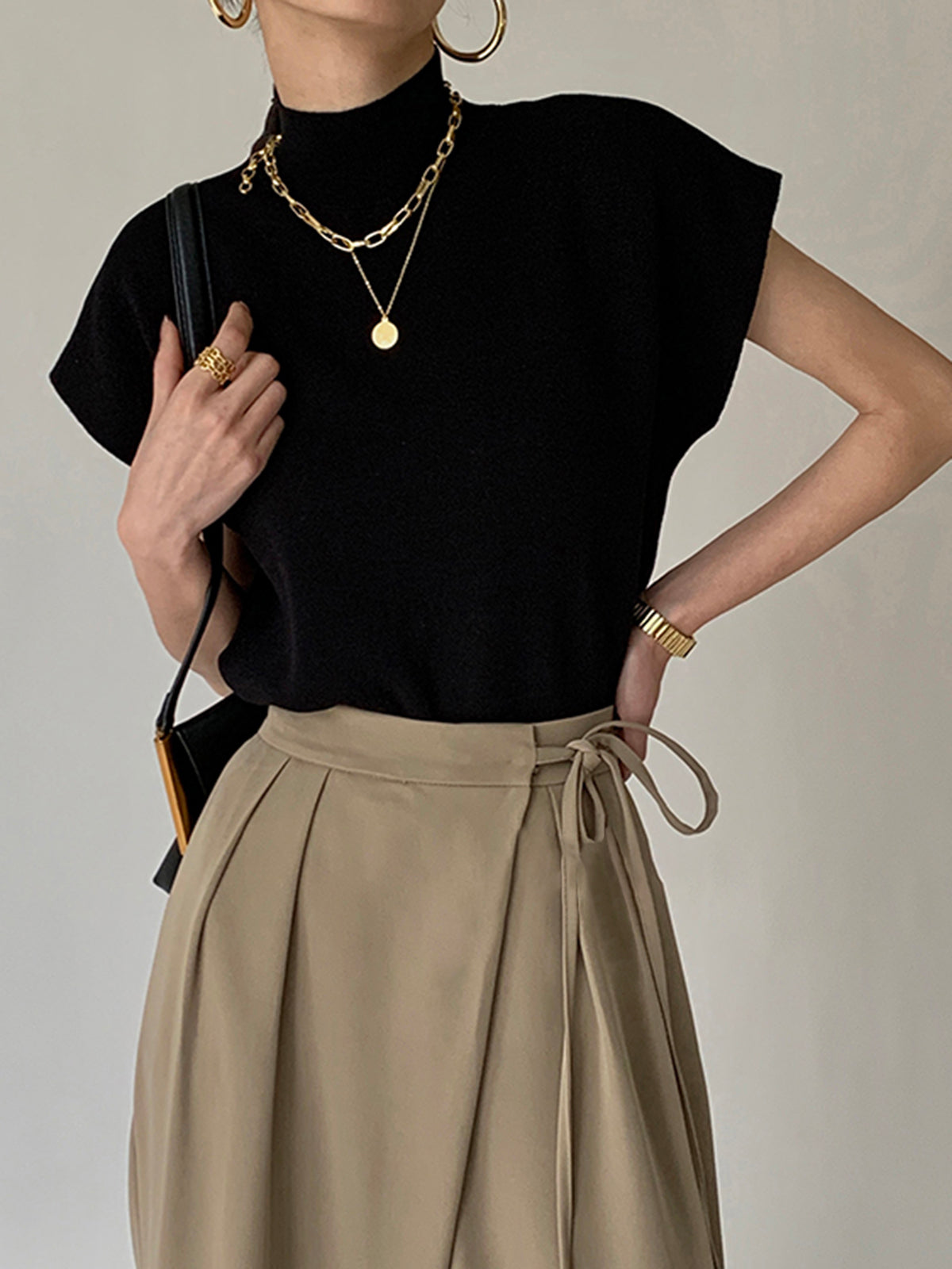 Old Money Weste mit Rollkragen Damen