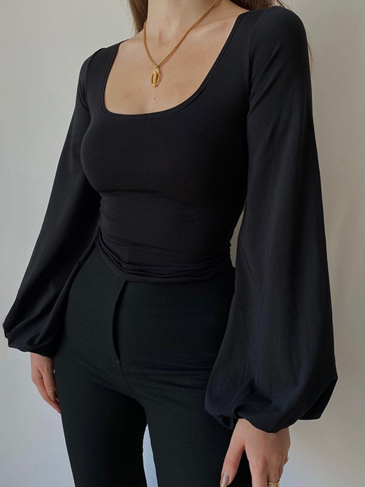 Old Money Bluse mit Puffärmeln Damen