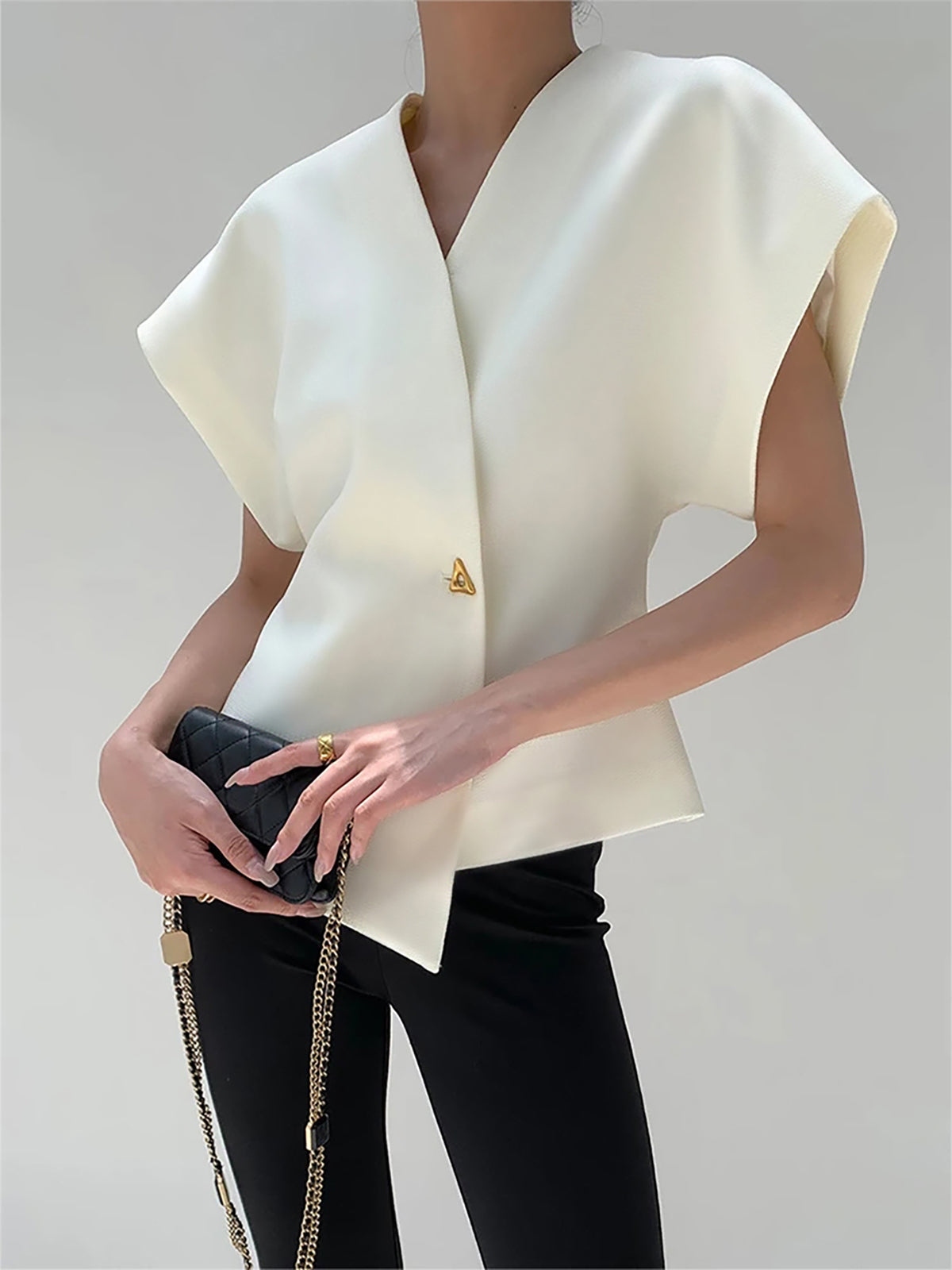 Old Money Bluse mit Asymmetrischem Schnitt Damen