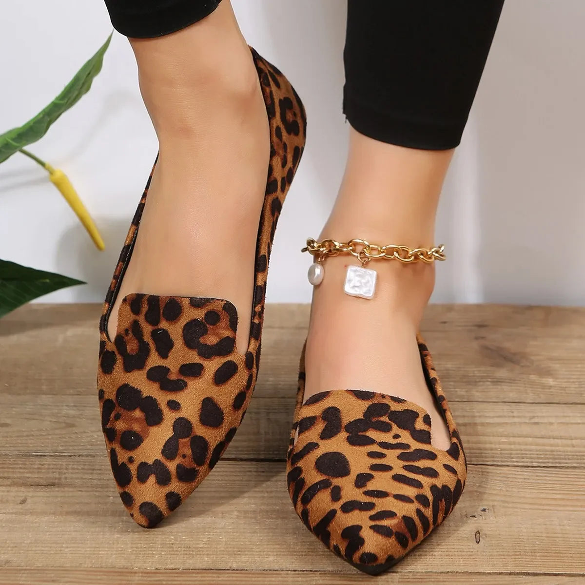 Lillymoda | Ashley - Leopard Spitze Zehensandalen