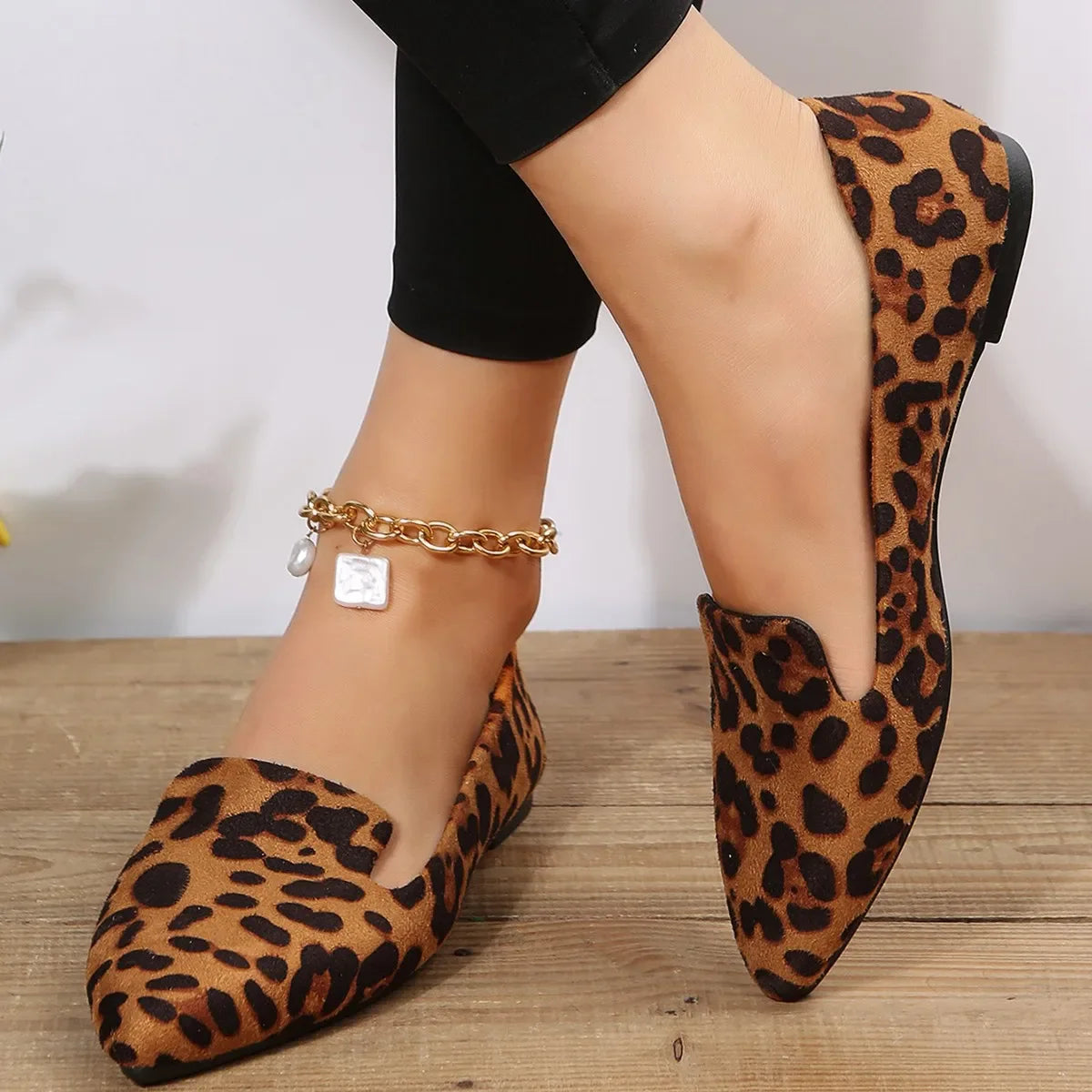 Lillymoda | Ashley - Leopard Spitze Zehensandalen
