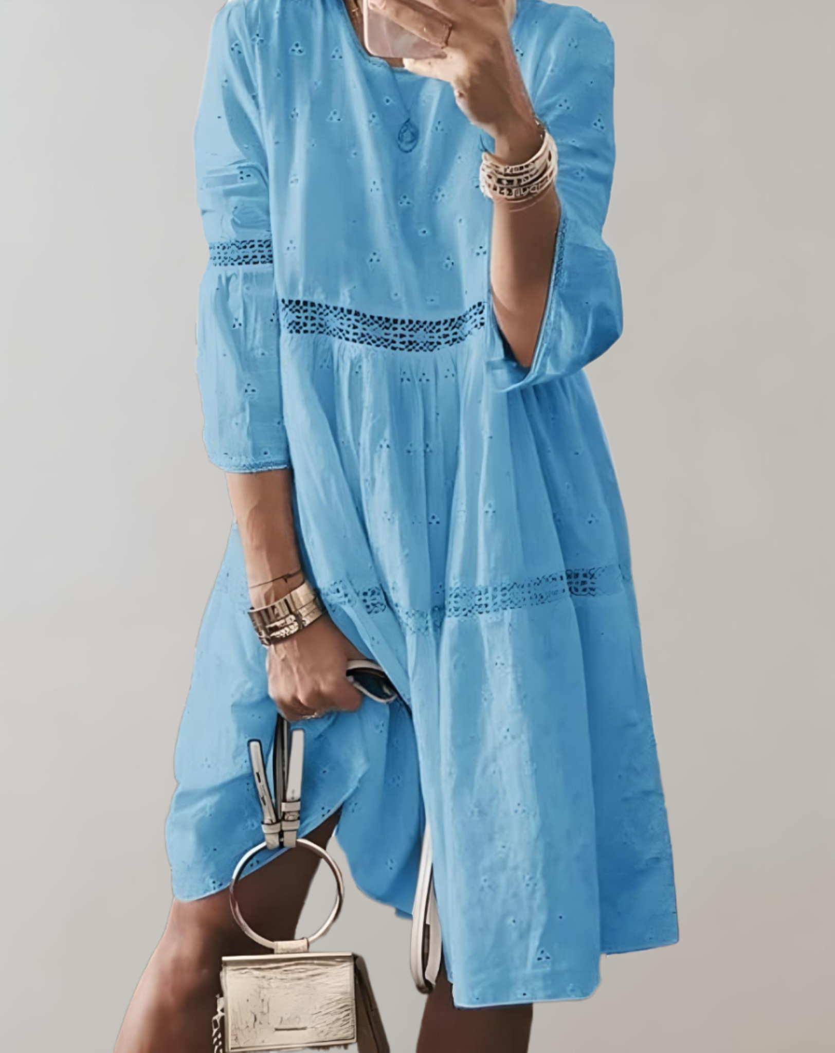 Lillymoda | Catherine - Sommerkleid mit lockerem Schnitt und besticktem Design