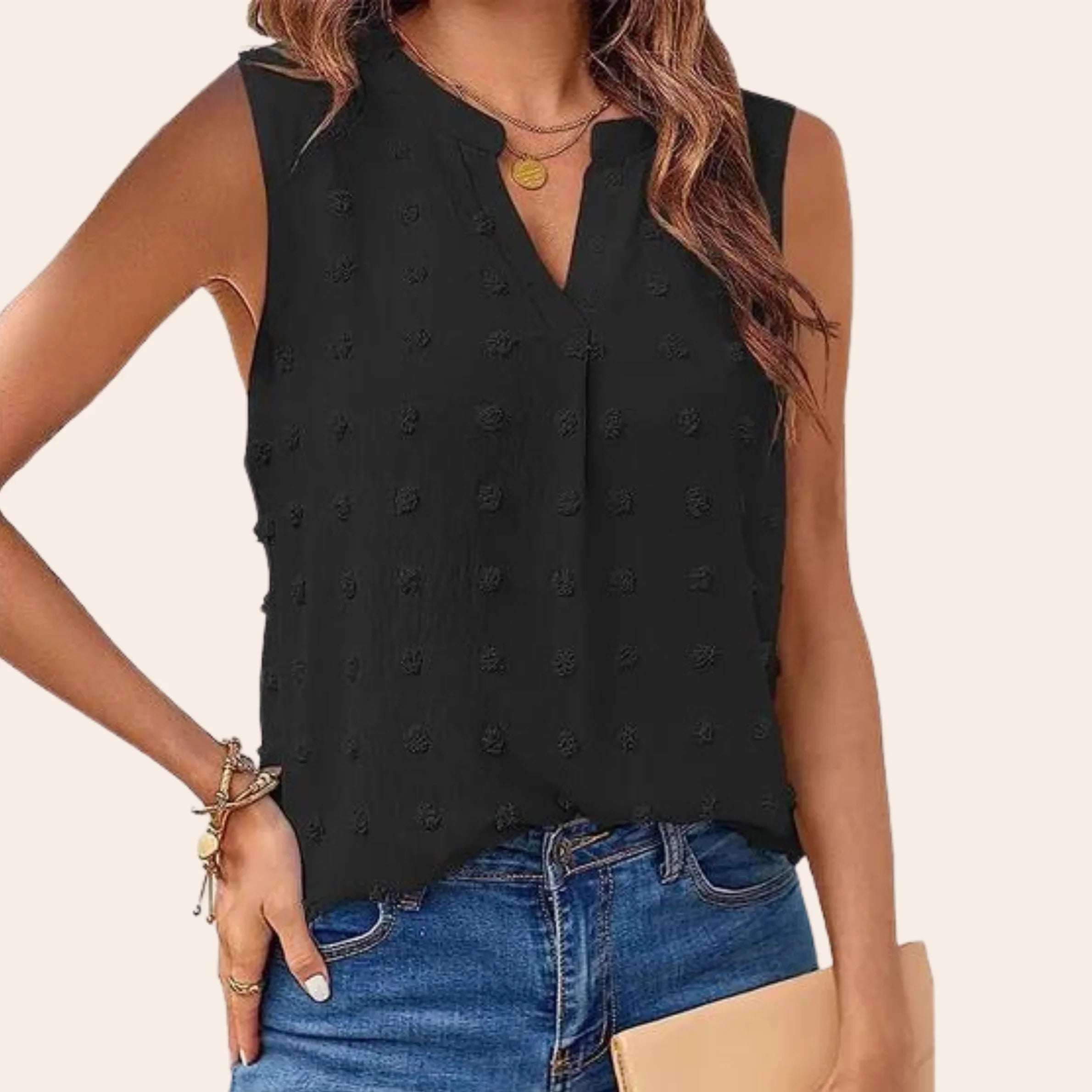 Schulterbluse mit V-Ausschnitt