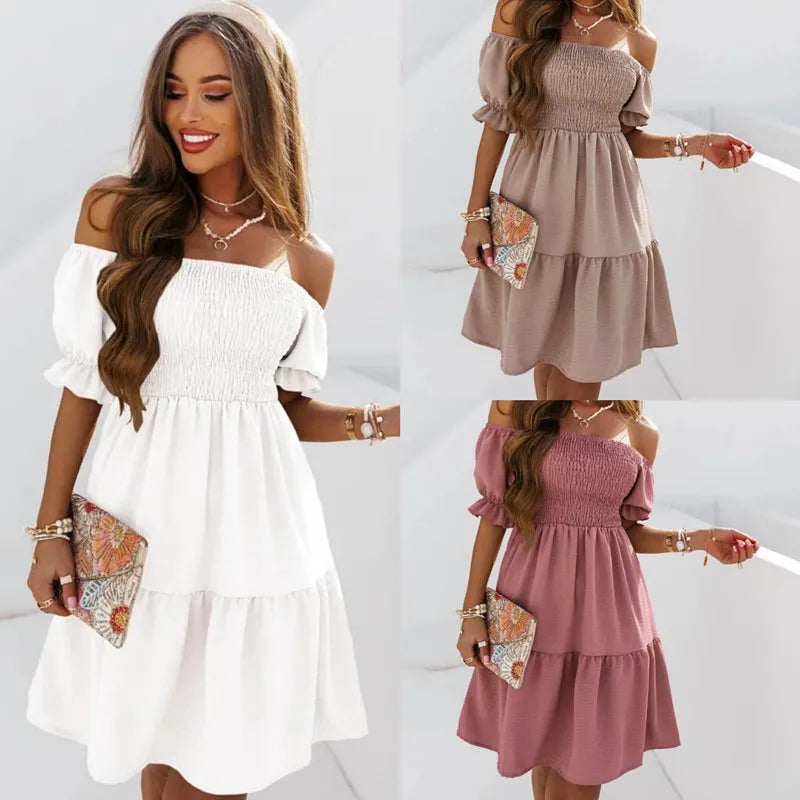 Lillymoda | Joanna - Stylisches schulterfreies Minikleid
