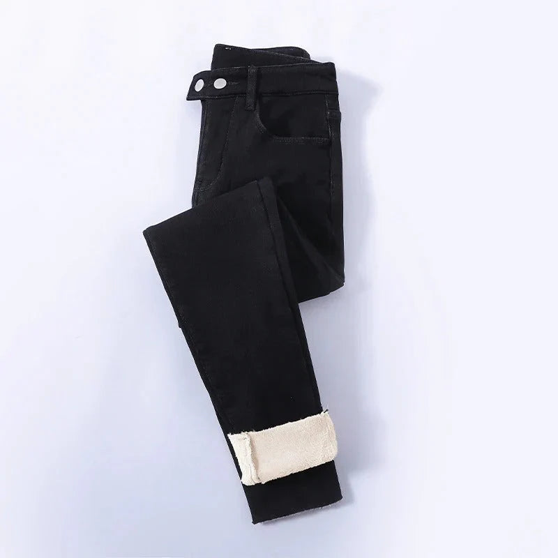 Estrela - Gefütterte Damen Winter Jeans mit hoher Taille