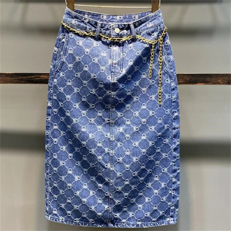 Amani - Blauer Jeansrock
