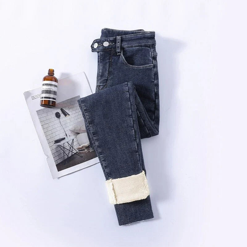 Estrela - Gefütterte Damen Winter Jeans mit hoher Taille