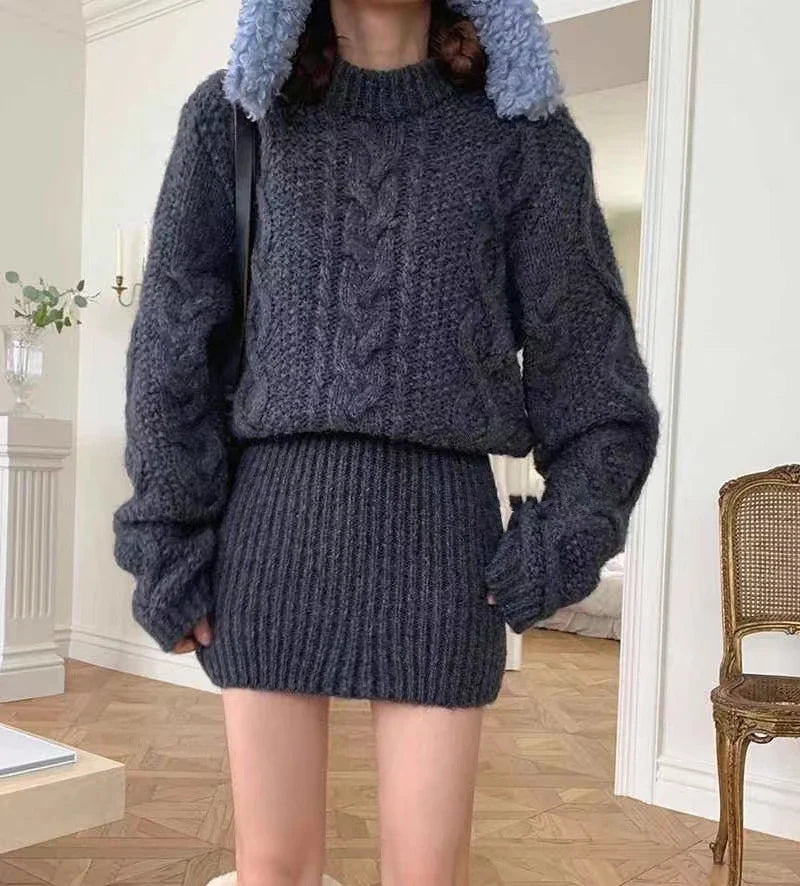 Lillymoda | Emberly - Geripptes Mini-Pulloverkleid