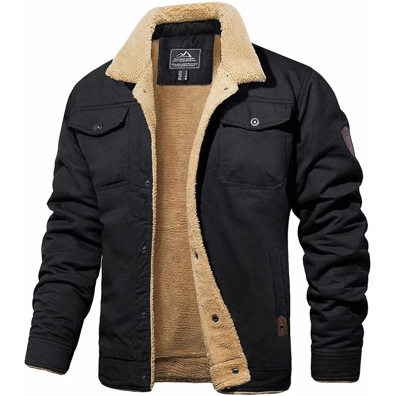 Bomberjacke - Button-Up - Warm - Sherpa gefütterte Jacke - Winterjacke für Männer