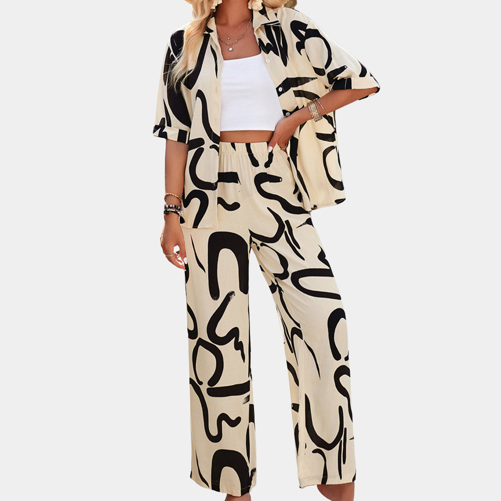 Lillymoda | Dayana - Sommerliches bedrucktes Set [Oberteil+Hose]