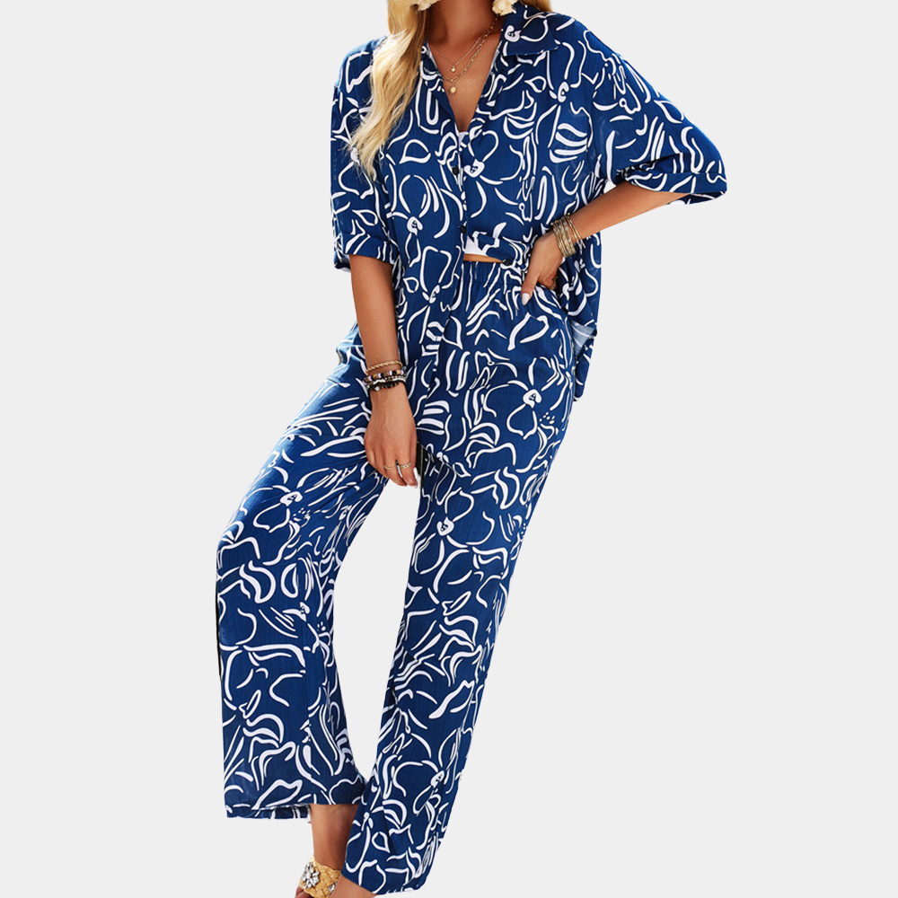 Lillymoda | Dayana - Sommerliches bedrucktes Set [Oberteil+Hose]