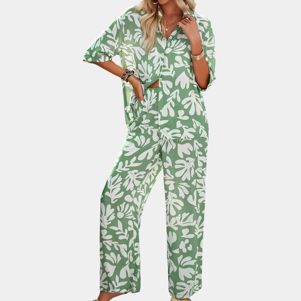 Lillymoda | Dayana - Sommerliches bedrucktes Set [Oberteil+Hose]