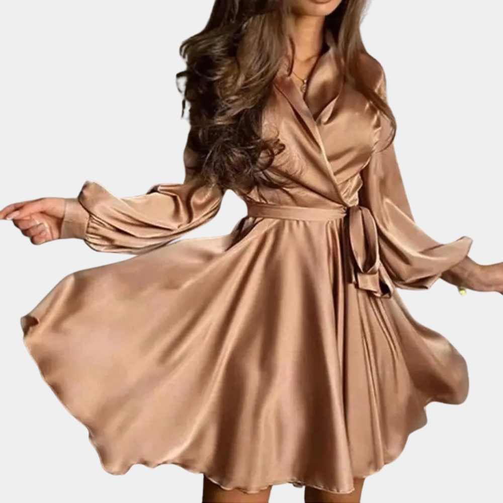Lillymoda | Daniella - luftiges Satin-Wrap-Kleid