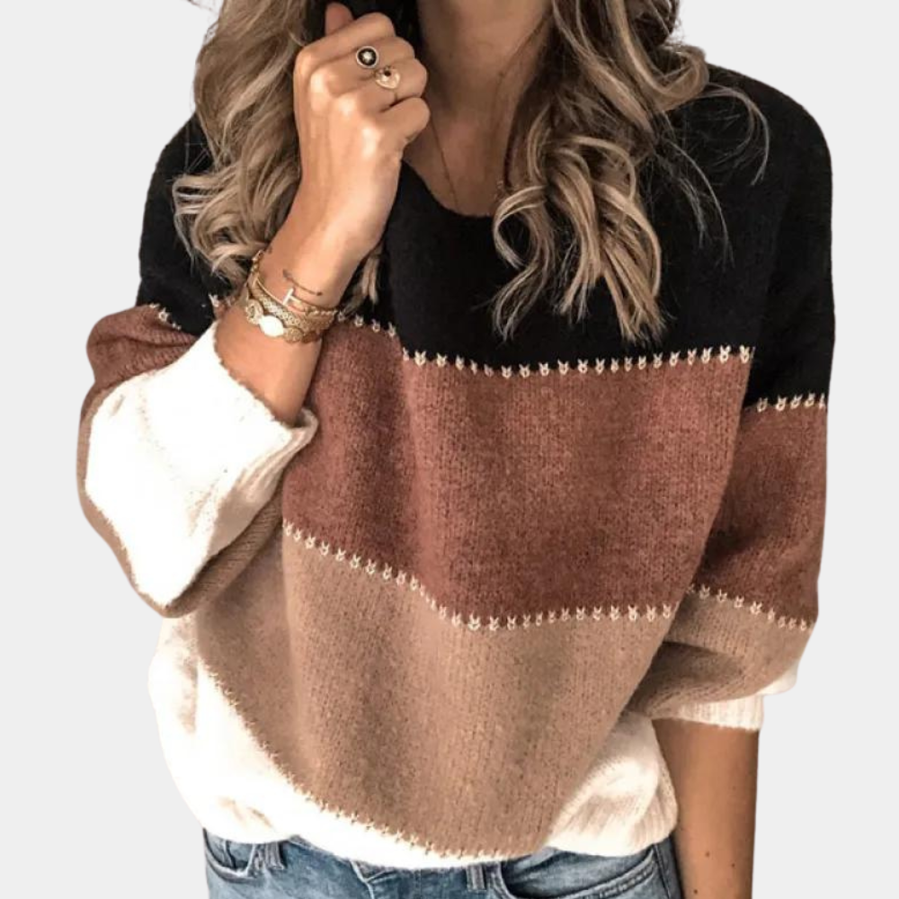 Lillymoda  | Breanna - modischer gestreifter Strickpullover