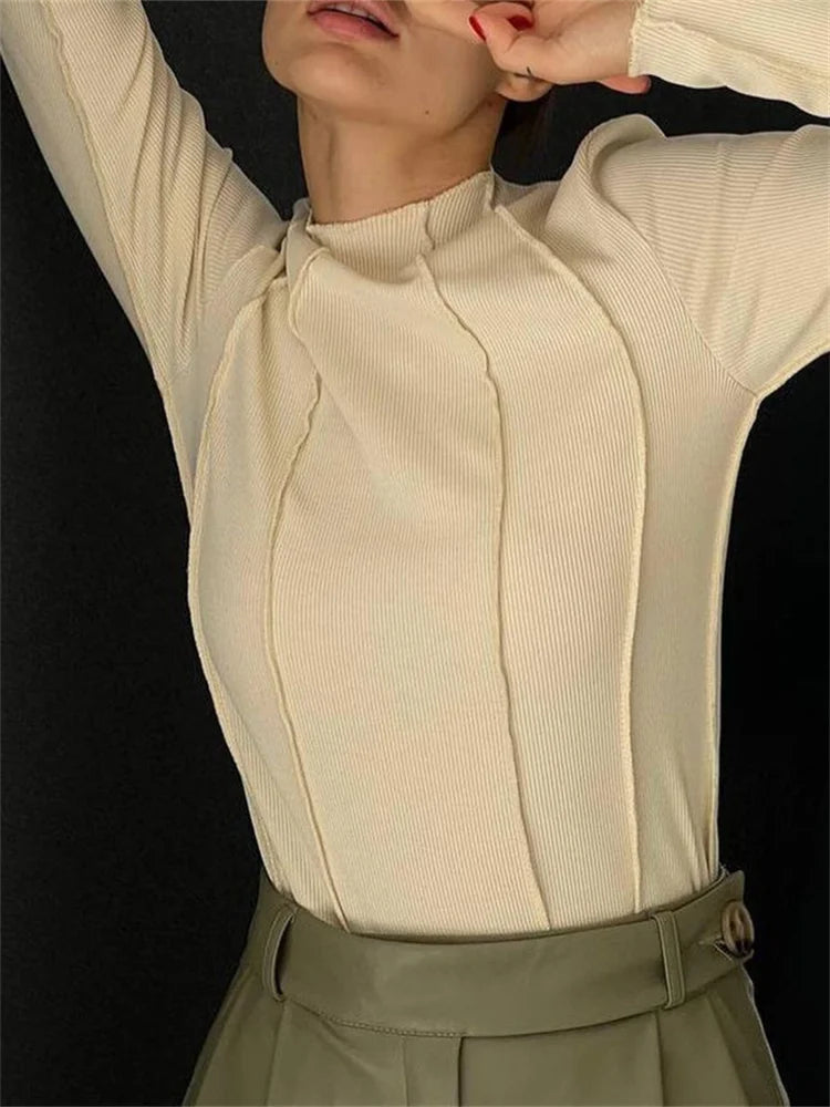 Lillymoda | Ellie - Lässige Rollkragen Langen Ärmeln Tops