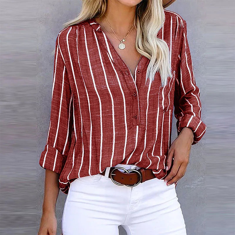 Lillymoda | Annie - Elegantes Locker Gestreiftes Hemd
