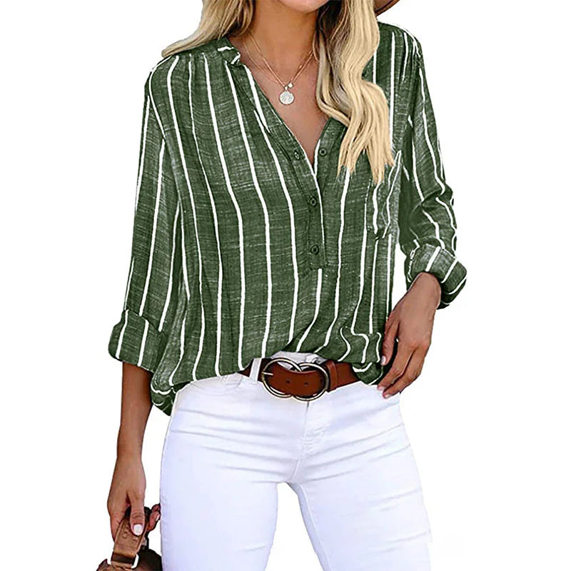 Lillymoda | Annie - Elegantes Locker Gestreiftes Hemd