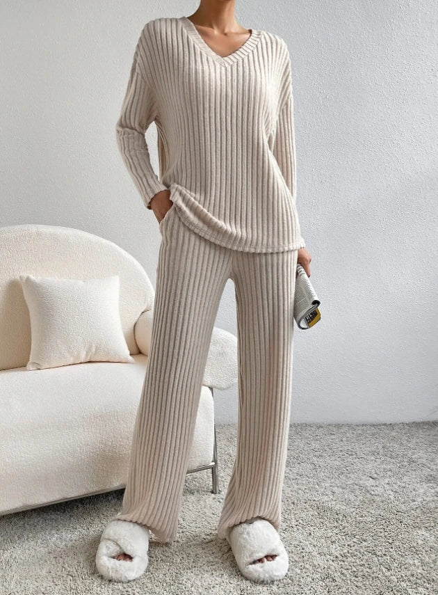 Lillymoda | Emily - Lässiges Strickset [Oberteil+Hose]