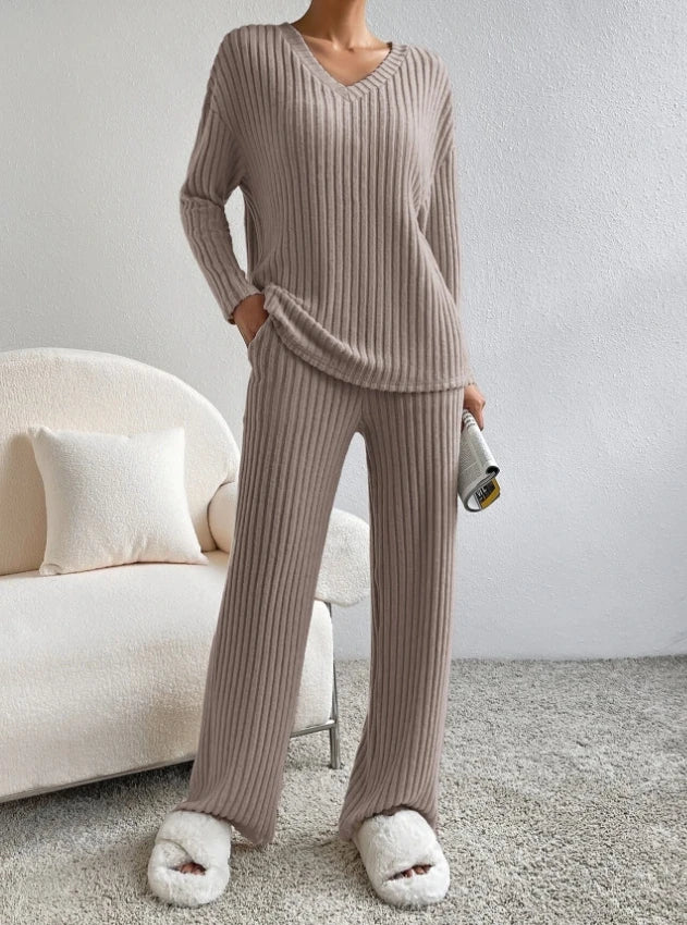 Lillymoda | Emily - Lässiges Strickset [Oberteil+Hose]