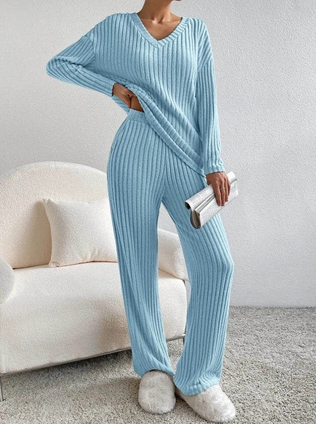 Lillymoda | Emily - Lässiges Strickset [Oberteil+Hose]