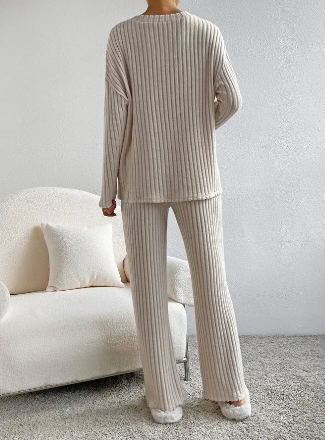 Lillymoda | Emily - Lässiges Strickset [Oberteil+Hose]