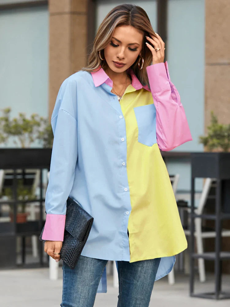 Lillymoda | Alaya - Lässige Knöpfe Vintage Tops