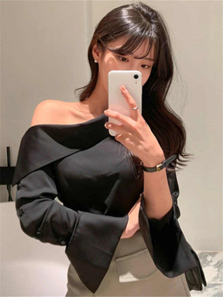 Lillymoda | Dorothy - Elegante Ein Schulter Bluse