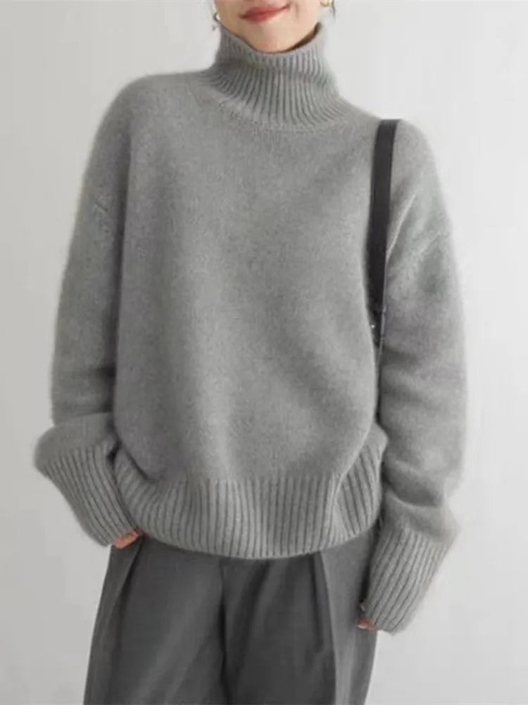 Lillymoda | Beverly - gestrickter Rollkragenpullover warm