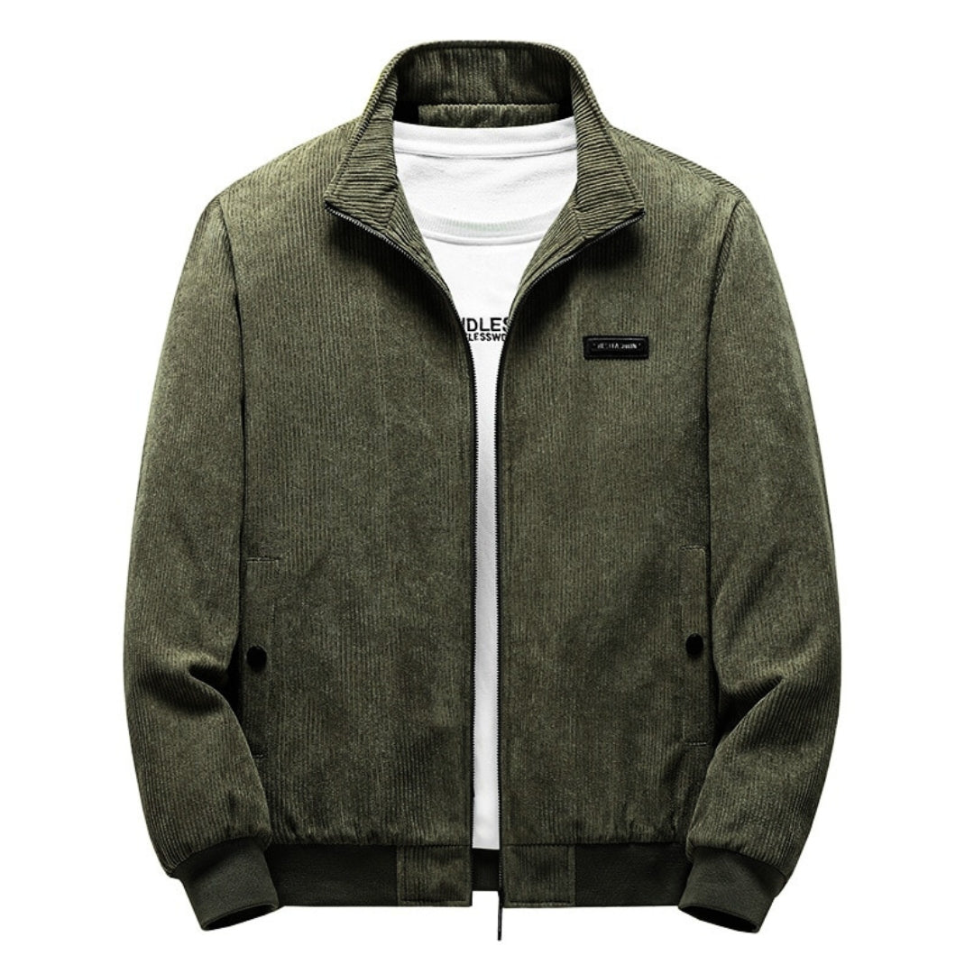 Cordjacke | mit Fleece gefüttert | mit Reißverschluss | Jacke mit Sherpa | Bomberjacke für Herren