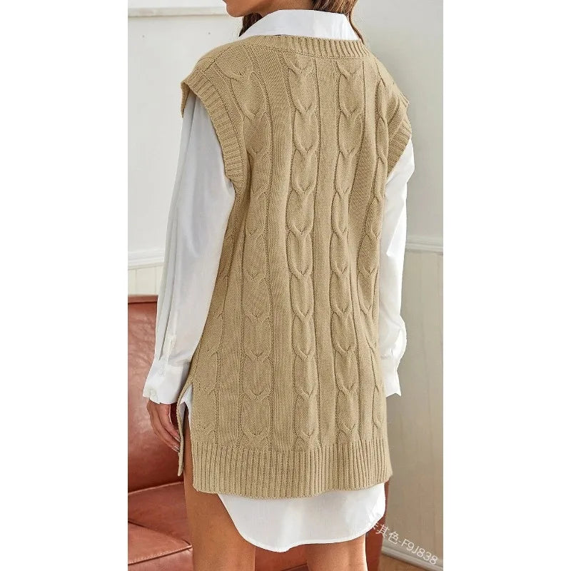 Lillymoda | Cielo - Styilsh Strickweste mit V-Ausschnitt