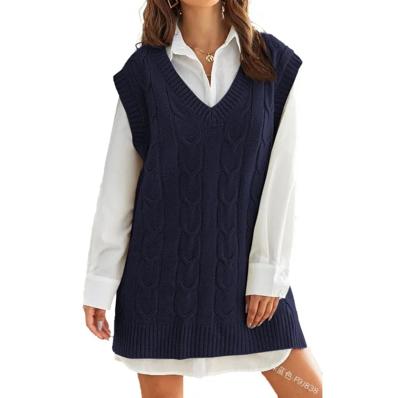 Lillymoda | Cielo - Styilsh Strickweste mit V-Ausschnitt