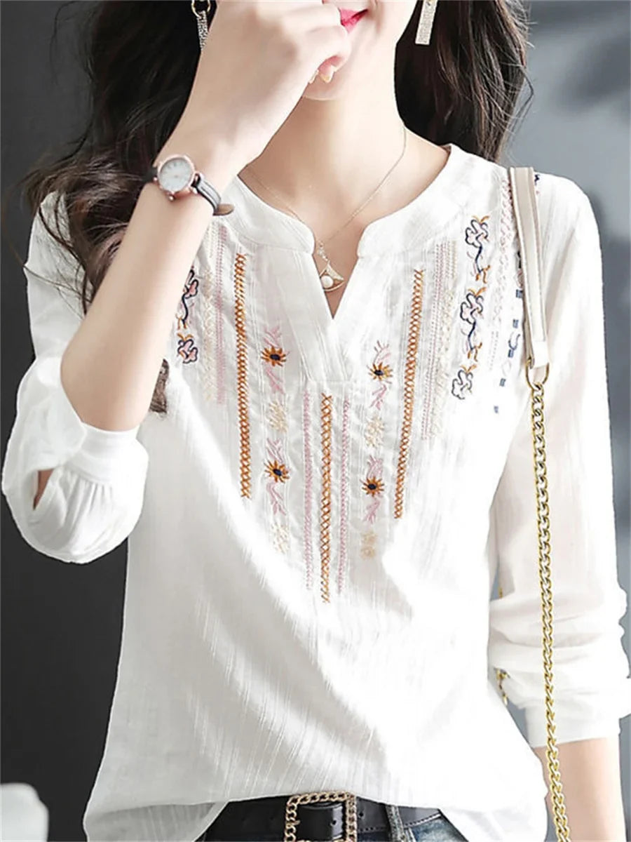 Natasha – Vintage-Bluse mit Stickerei