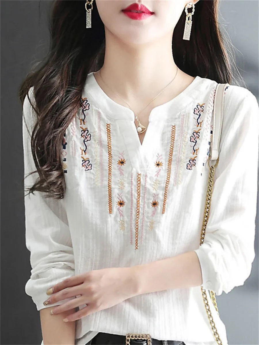 Natasha – Vintage-Bluse mit Stickerei
