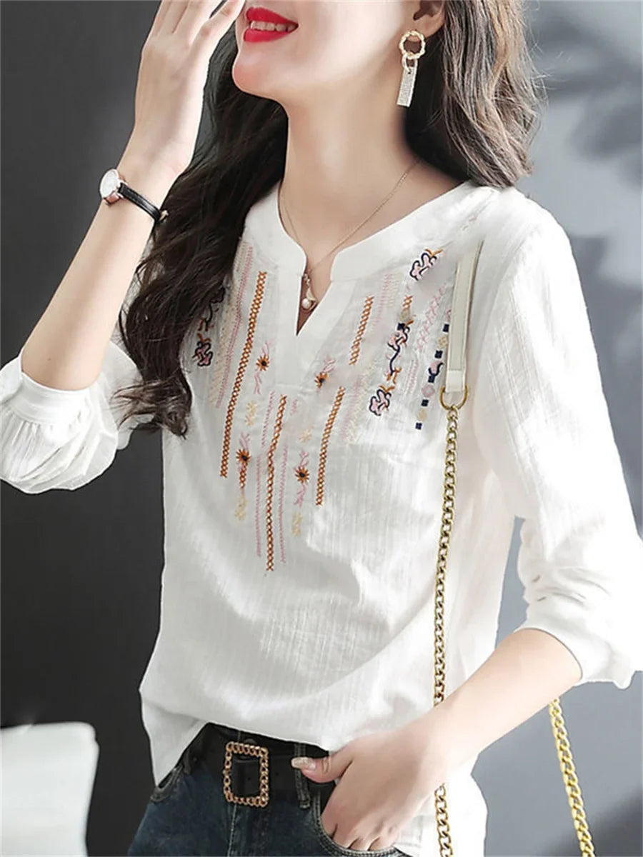 Natasha – Vintage-Bluse mit Stickerei