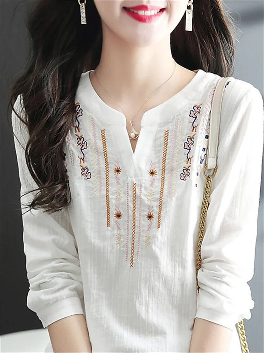 Natasha – Vintage-Bluse mit Stickerei