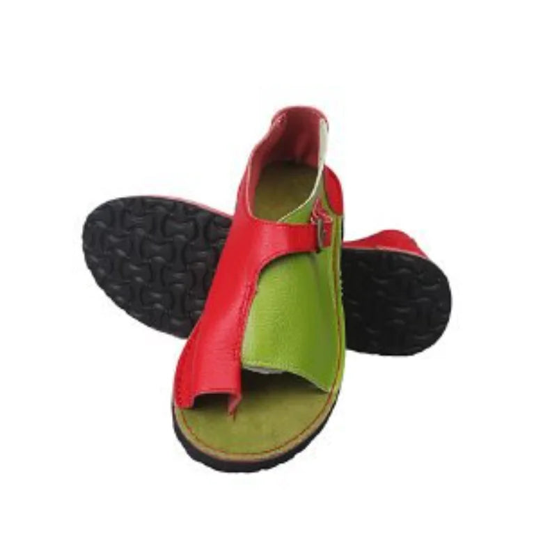 Wrennaleigh - Farbenfrohe Patchwork Strand-Sandalen mit weicher orthopädischer Bunion-Korrektur