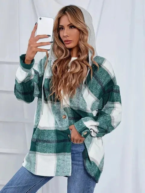 Lillymoda | Celine - Karierte Jacke mit Kapuze
