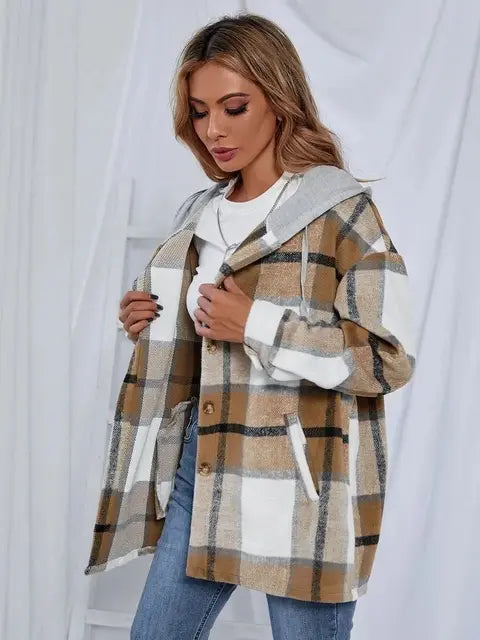 Lillymoda | Celine - Karierte Jacke mit Kapuze