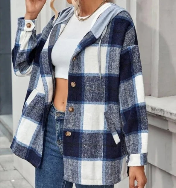 Lillymoda | Celine - Karierte Jacke mit Kapuze