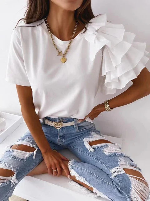 Lillymoda | Charm - Schickes Top mit Volantärmeln