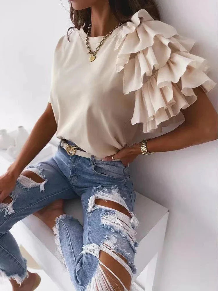 Lillymoda | Charm - Schickes Top mit Volantärmeln